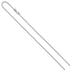 Sterling Silver RH-plt 1.35mm Loose Rope 1in+1in Adjustable Chain