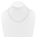 Sterling Silver RH-plt 1.55mm Loose Rope 1in+1in Adjustable Chain