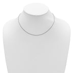 Sterling Silver RH-plt 1.2mm D/C Popcorn 1in+1in Adjustable Chain