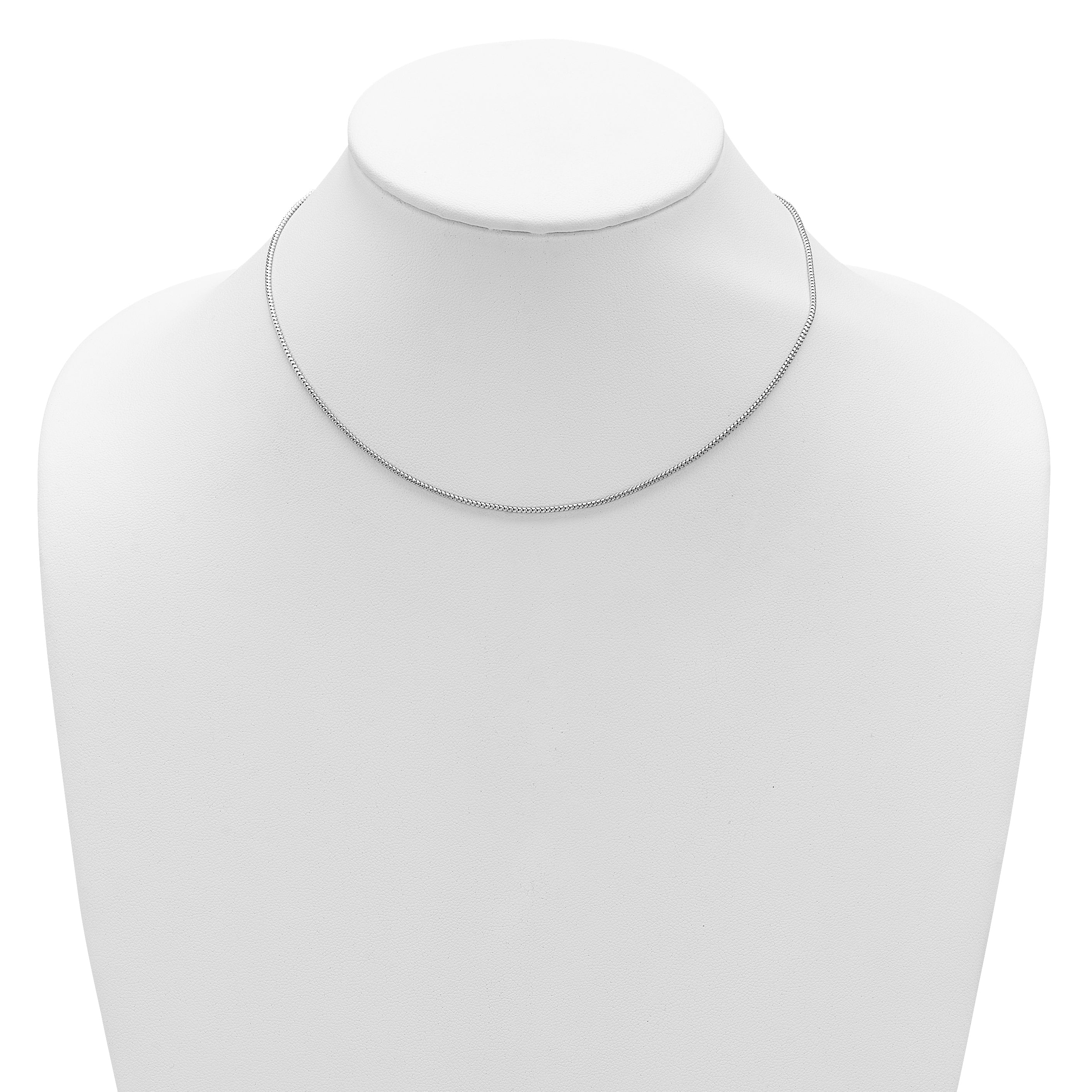 Sterling Silver RH-plt 1.4mm Popcorn 1in+1in Adjustable Chain