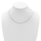 Sterling Silver RH-plt 1.4mm Popcorn 1in+1in Adjustable Chain