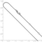 SS Rh-plat .95mm Round Snake 1in+1in Adjustable Chain