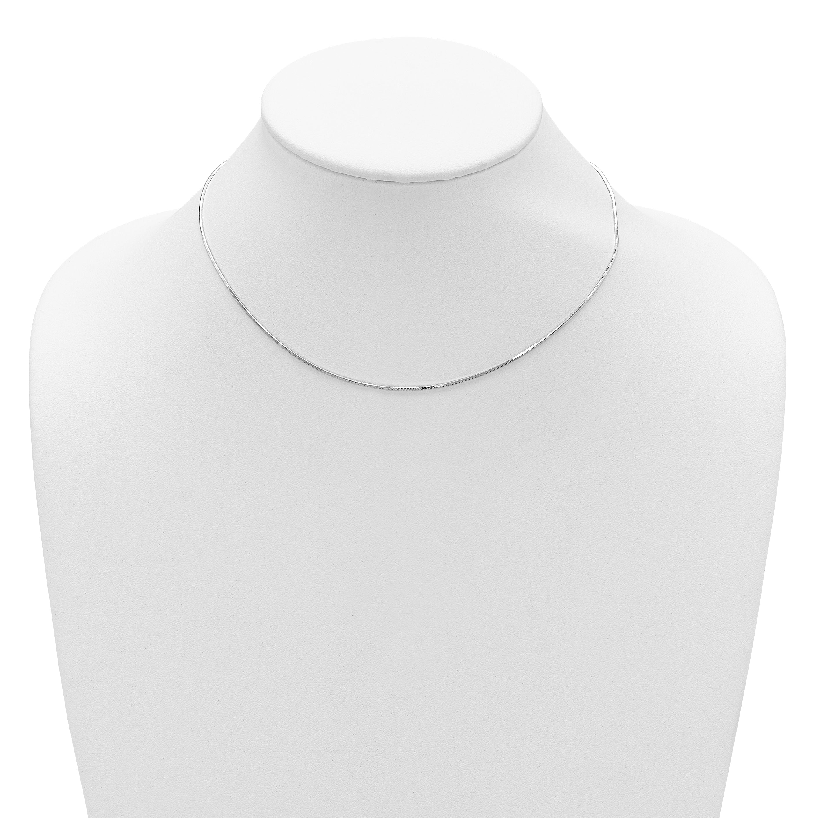 SS RH-plated 1mm D/C Square Snake 1in+1in Adjustable Chain