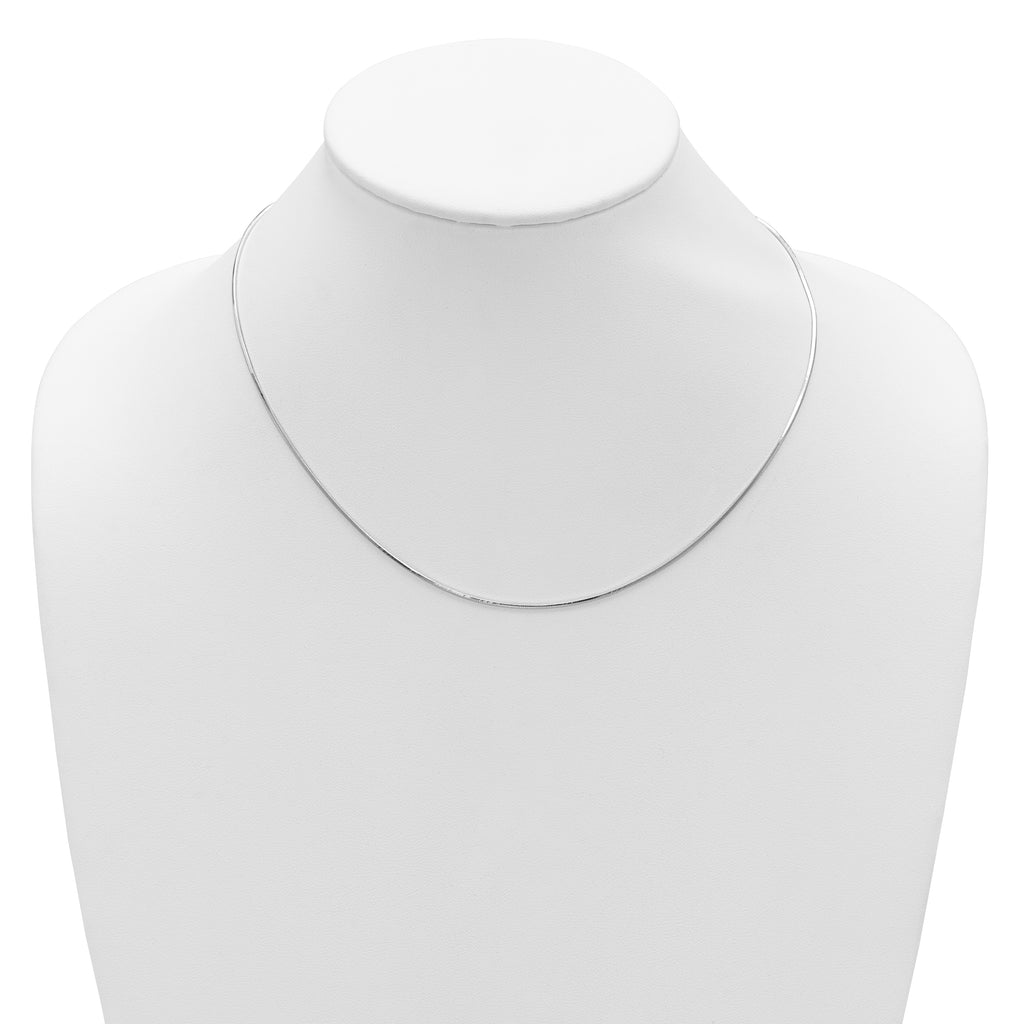 SS RH-plated 1mm D/C Square Snake 1in+1in Adjustable Chain