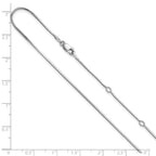 SS RH-plated 1mm D/C Square Snake 1in+1in Adjustable Chain