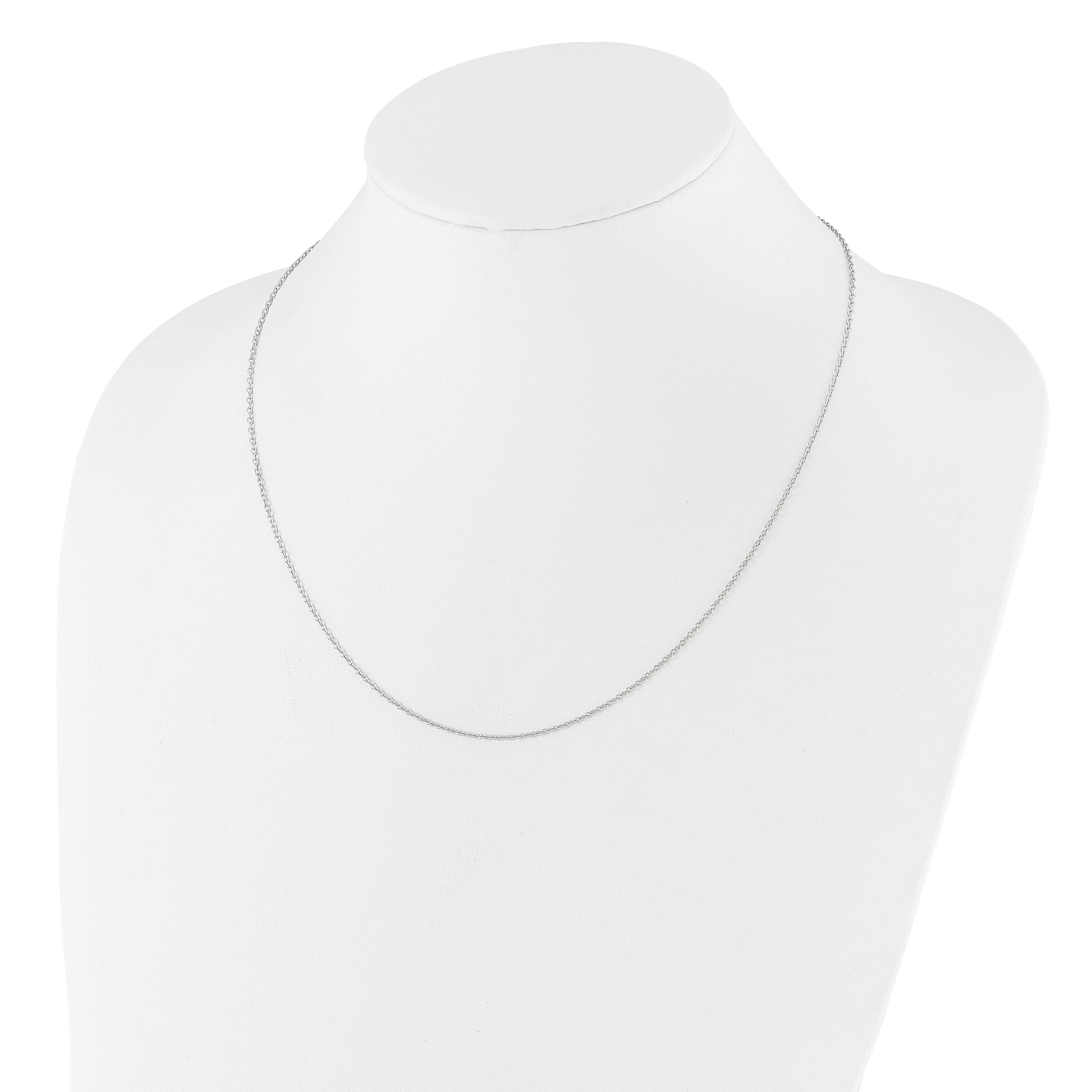 Sterling Silver RH-plated Adjustable 1.4mm Cable Chain