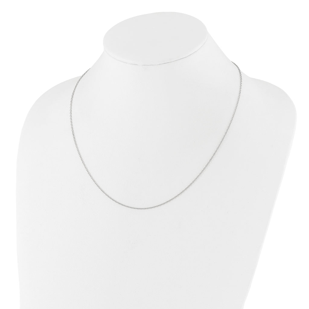Sterling Silver RH-plated Adjustable 1.4mm Cable Chain