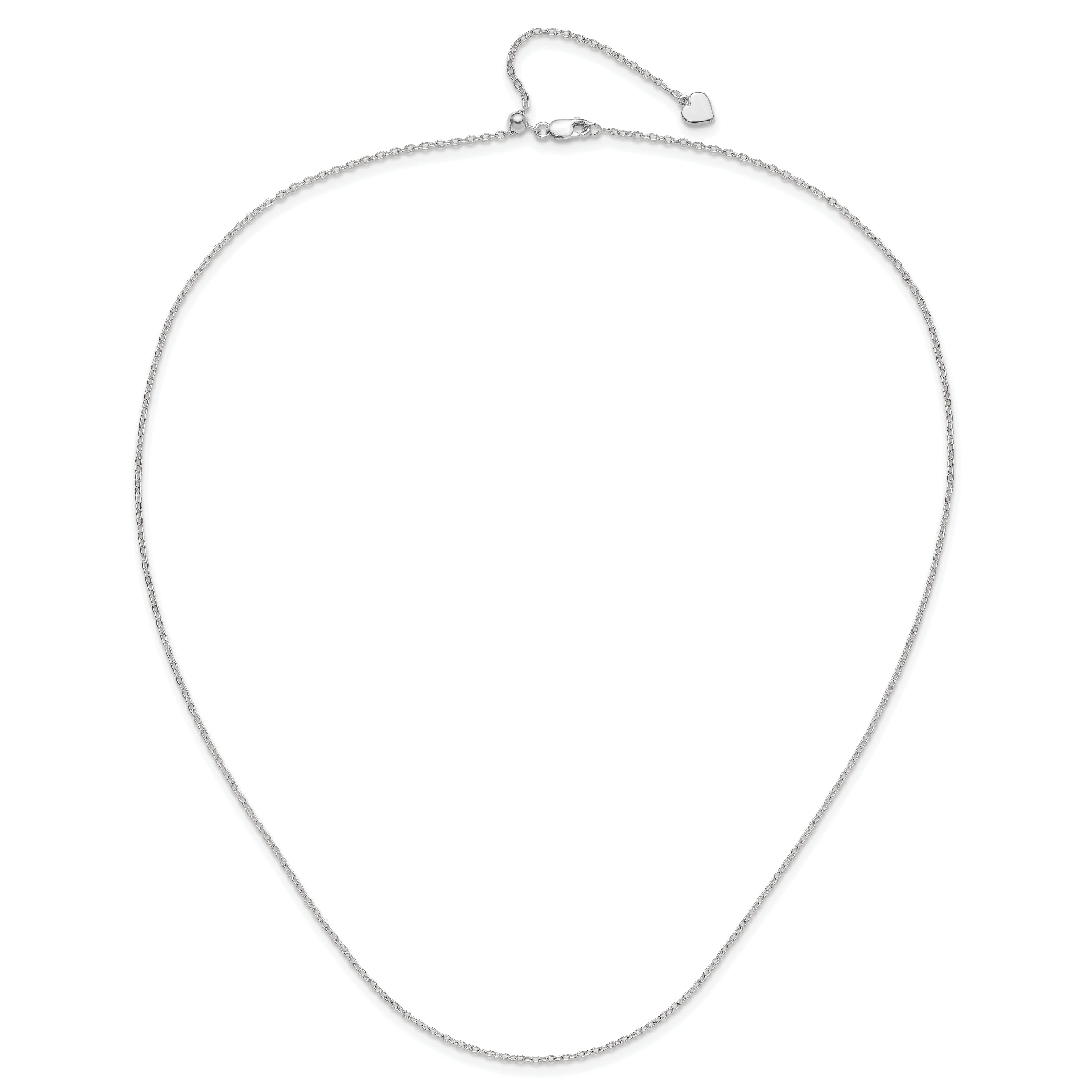 Sterling Silver RH-plated Adjustable 1.4mm Cable Chain