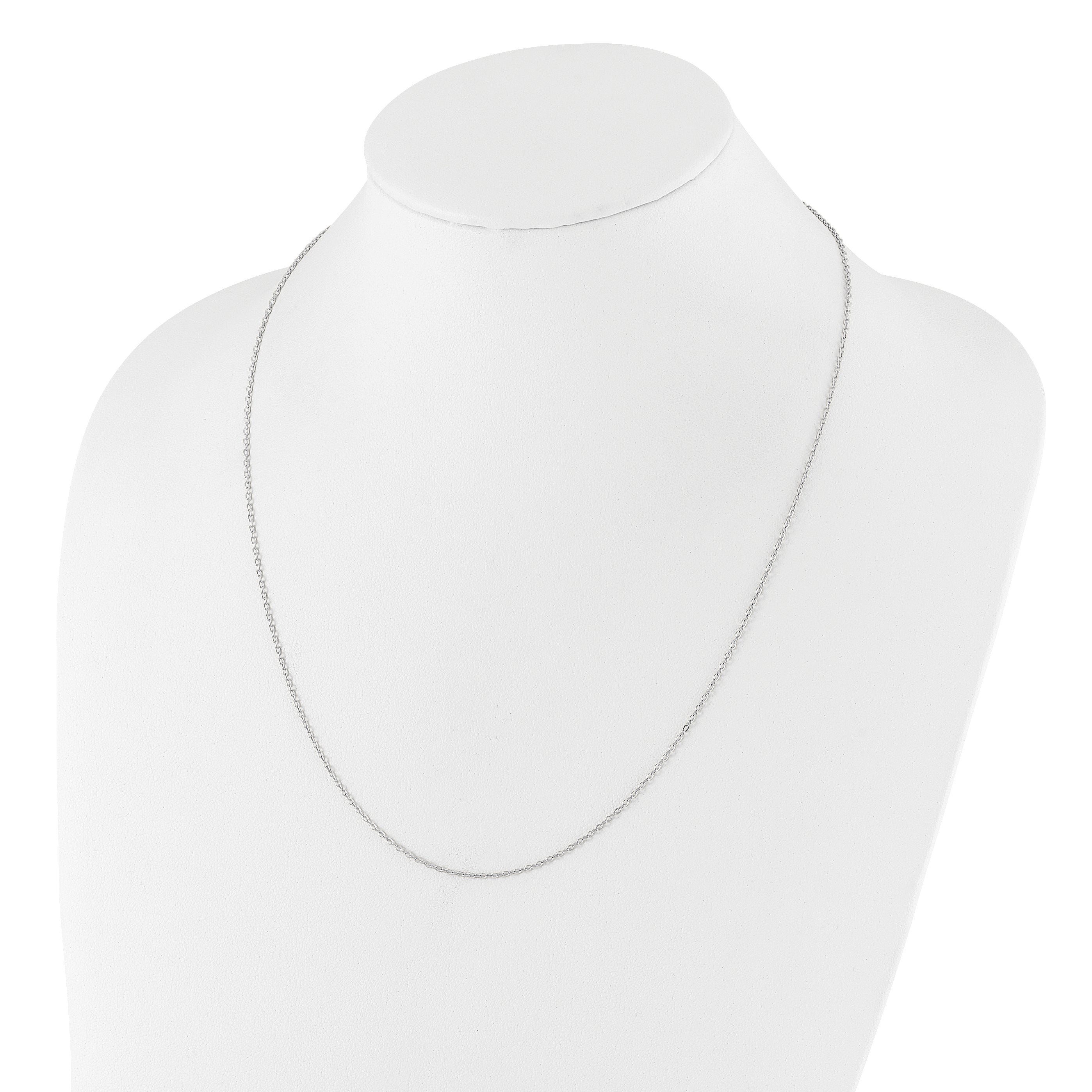 Sterling Silver RH-plated Adjustable 1.4mm Cable Chain