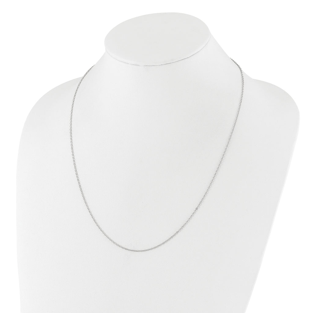 Sterling Silver RH-plated Adjustable 1.4mm Cable Chain