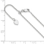 Sterling Silver RH-plated Adjustable 1.4mm Cable Chain