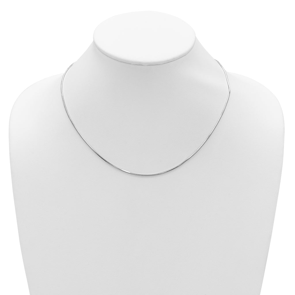 SS RH-plated 1.2mm D/C Square Snake 1in+1in Adjustable Chain