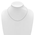 Sterling Silver Rh-plated 1.35mm Rolo 1in+1in Adjustable Chain