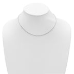Sterling Silver RH-plt 2.3mm Paperclip 1in+1in Adjustable Chain