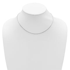 Sterling Silver RH-plt 2.3mm Paperclip 1in+1in Adjustable Chain