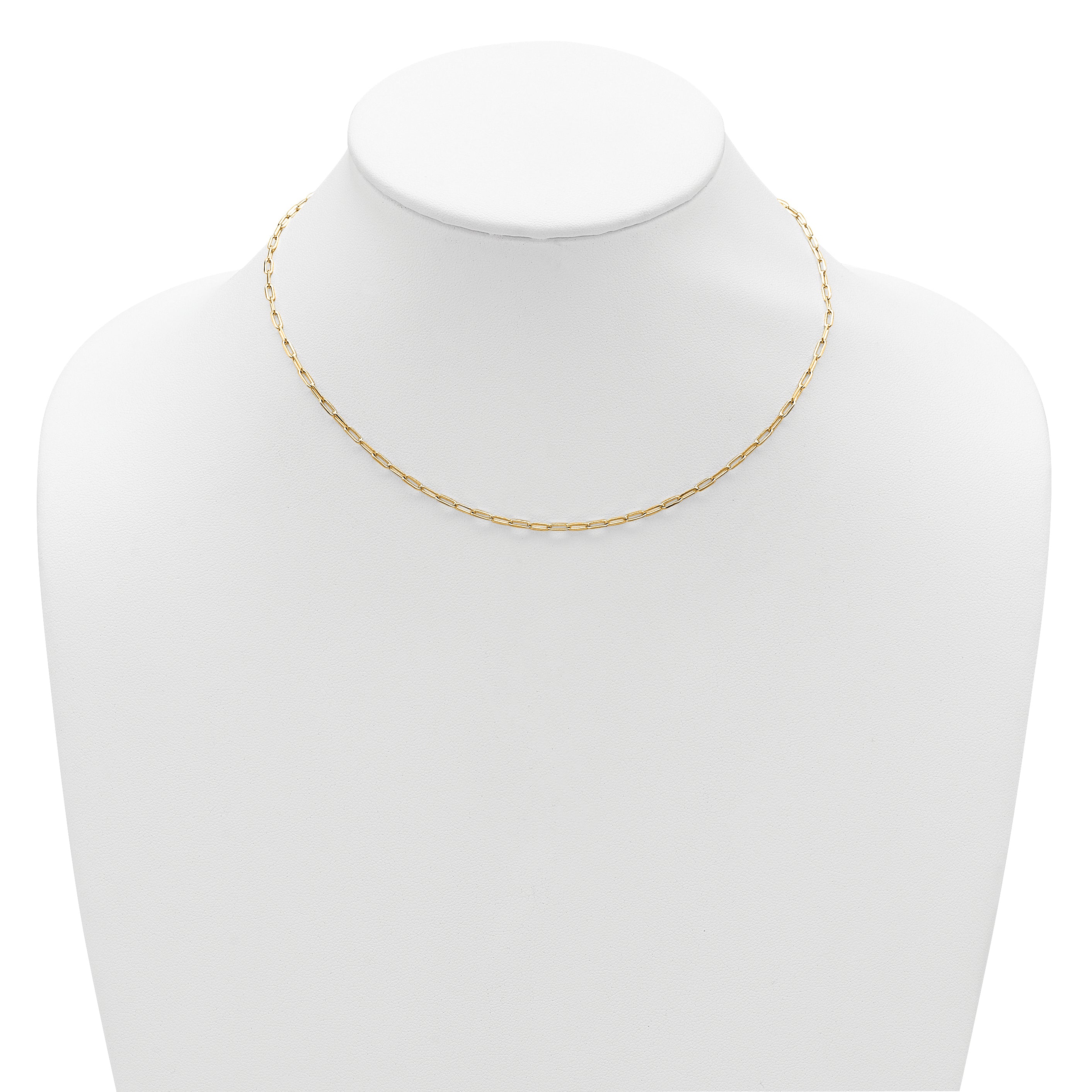 Sterling Silver Gold-plt 2.3mm Paperclip 1in+1in Adjustable Chain