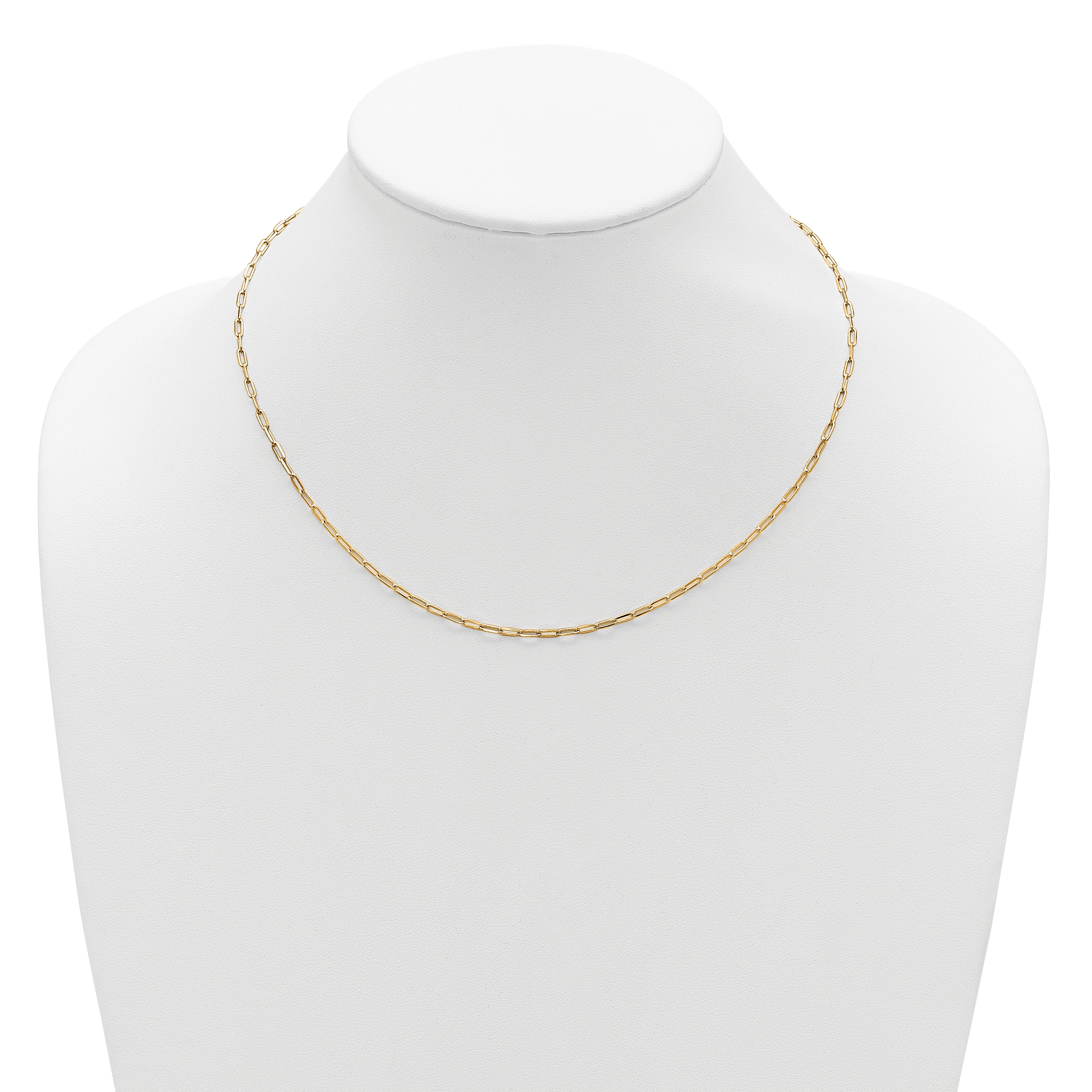Sterling Silver Gold-plt 2.3mm Paperclip 1in+1in Adjustable Chain