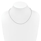 Sterling Silver Rh-plated 2mm Singapore 1in+1in Adjustable Chain
