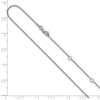 Sterling Silver Rh-plated 1mm Spiga 1in+1in Adjustable Chain