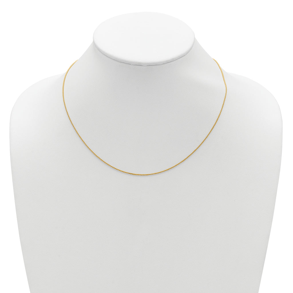 Sterling Silver Gold-plated 1mm Spiga 1in+1in Adjustable Chain