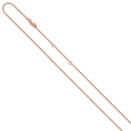 Sterling Silver Rose Gold-plated 1mm Spiga 1in+1in Adjustable Chai