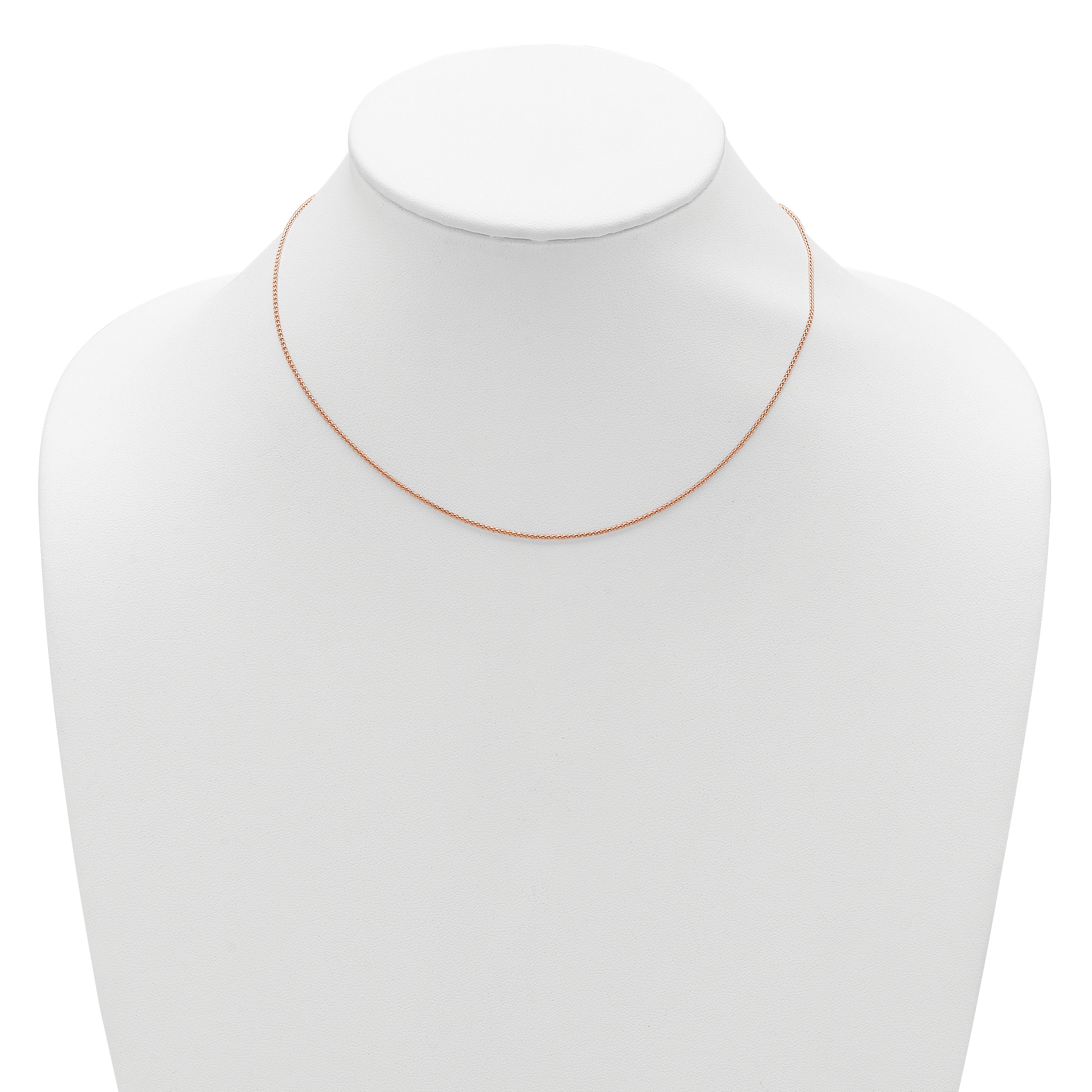 Sterling Silver Rose Gold-plated 1mm Spiga 1in+1in Adjustable Chai