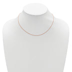 Sterling Silver Rose Gold-plated 1mm Spiga 1in+1in Adjustable Chai