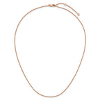 Sterling Silver Rose Gold-plated 1mm Spiga 1in+1in Adjustable Chai