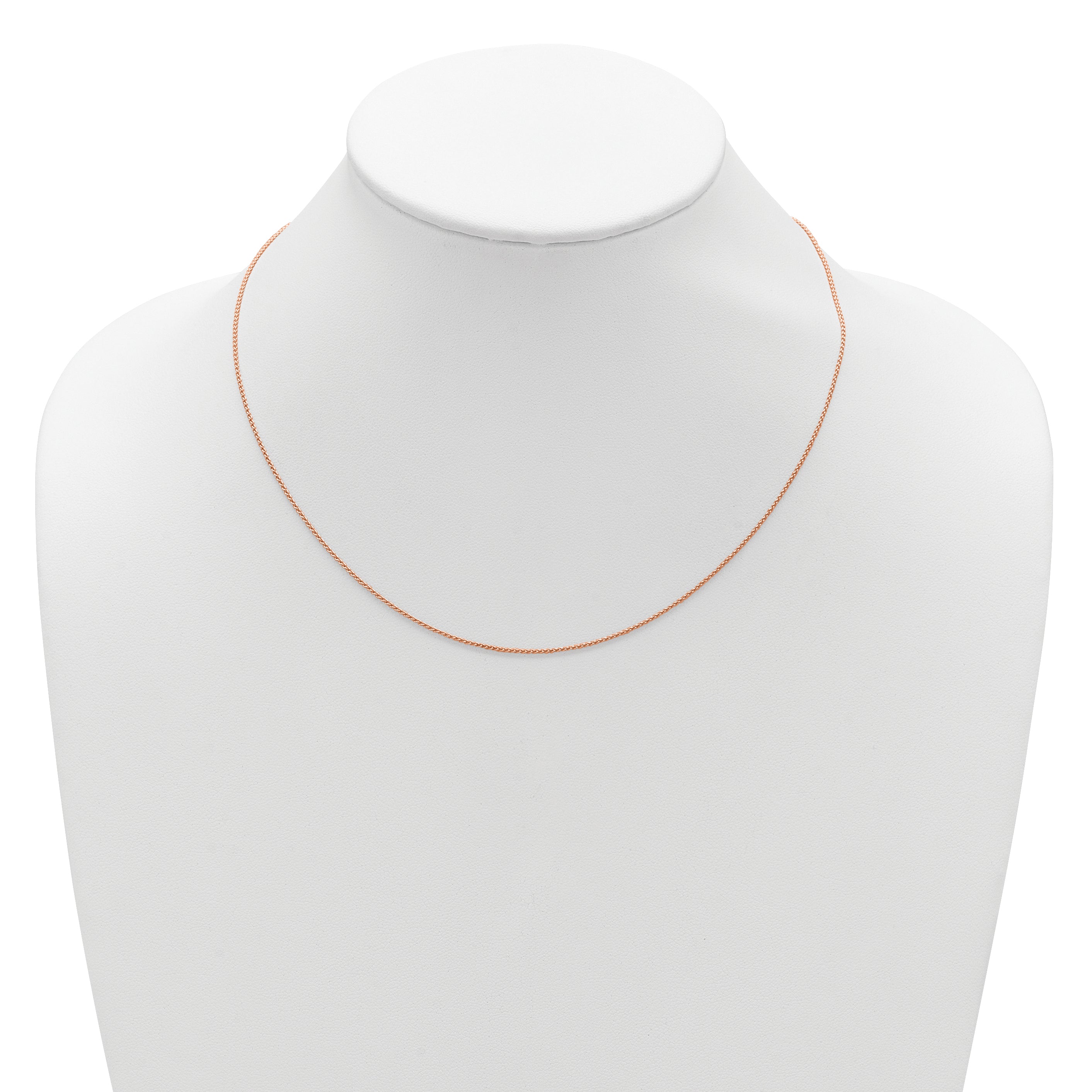 Sterling Silver Rose Gold-plated 1mm Spiga 1in+1in Adjustable Chai