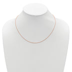 Sterling Silver Rose Gold-plated 1mm Spiga 1in+1in Adjustable Chai