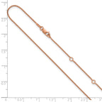 Sterling Silver Rose Gold-plated 1mm Spiga 1in+1in Adjustable Chai