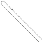 Sterling Silver Rh-plated 1.5mm Spiga 1in+1in Adjustable Chain