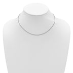 Sterling Silver Rh-plated 1.5mm Spiga 1in+1in Adjustable Chain