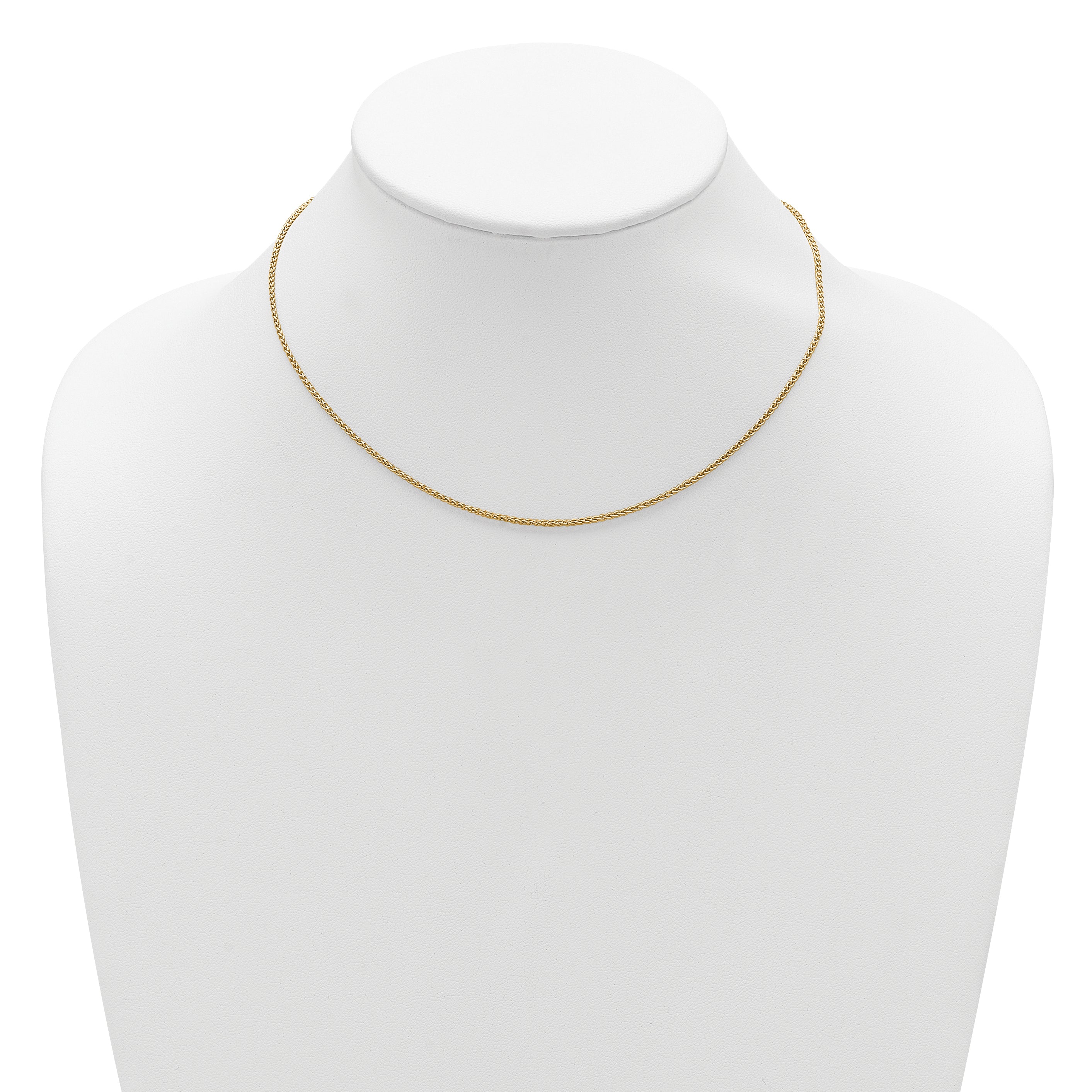 Sterling Silver Gold-plated 1.5mm Spiga 1in+1in Adjustable Chain