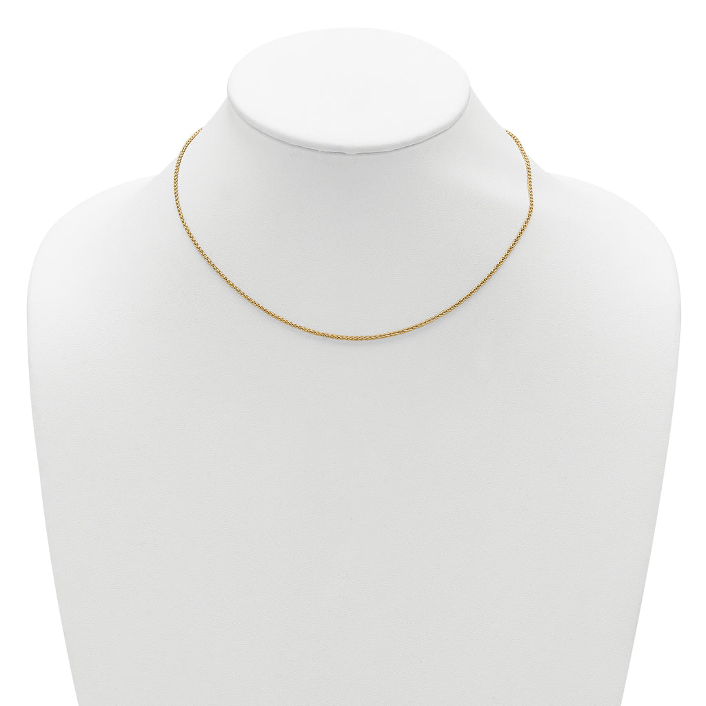 Sterling Silver Gold-plated 1.5mm Spiga 1in+1in Adjustable Chain
