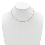 Sterling Silver Gold-plated 1.5mm Spiga 1in+1in Adjustable Chain