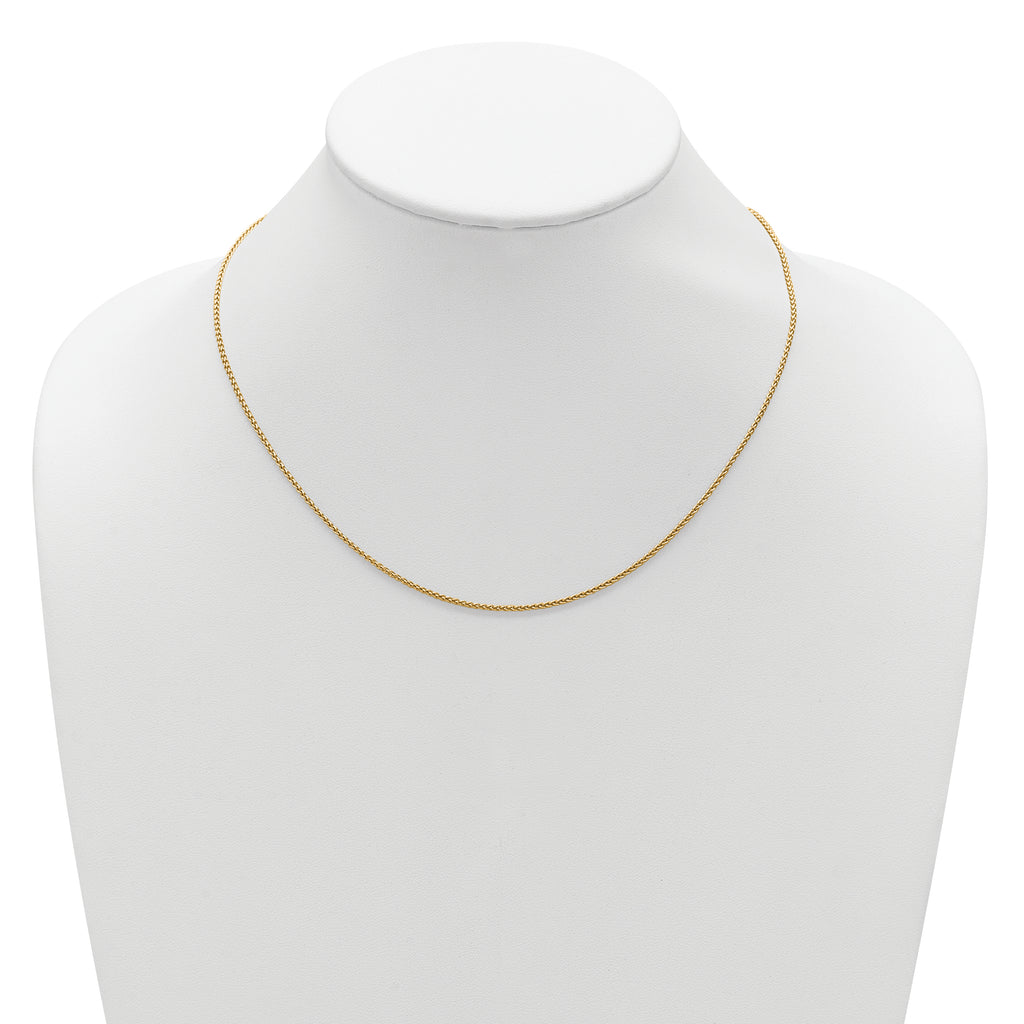 Sterling Silver Gold-plated 1.5mm Spiga 1in+1in Adjustable Chain
