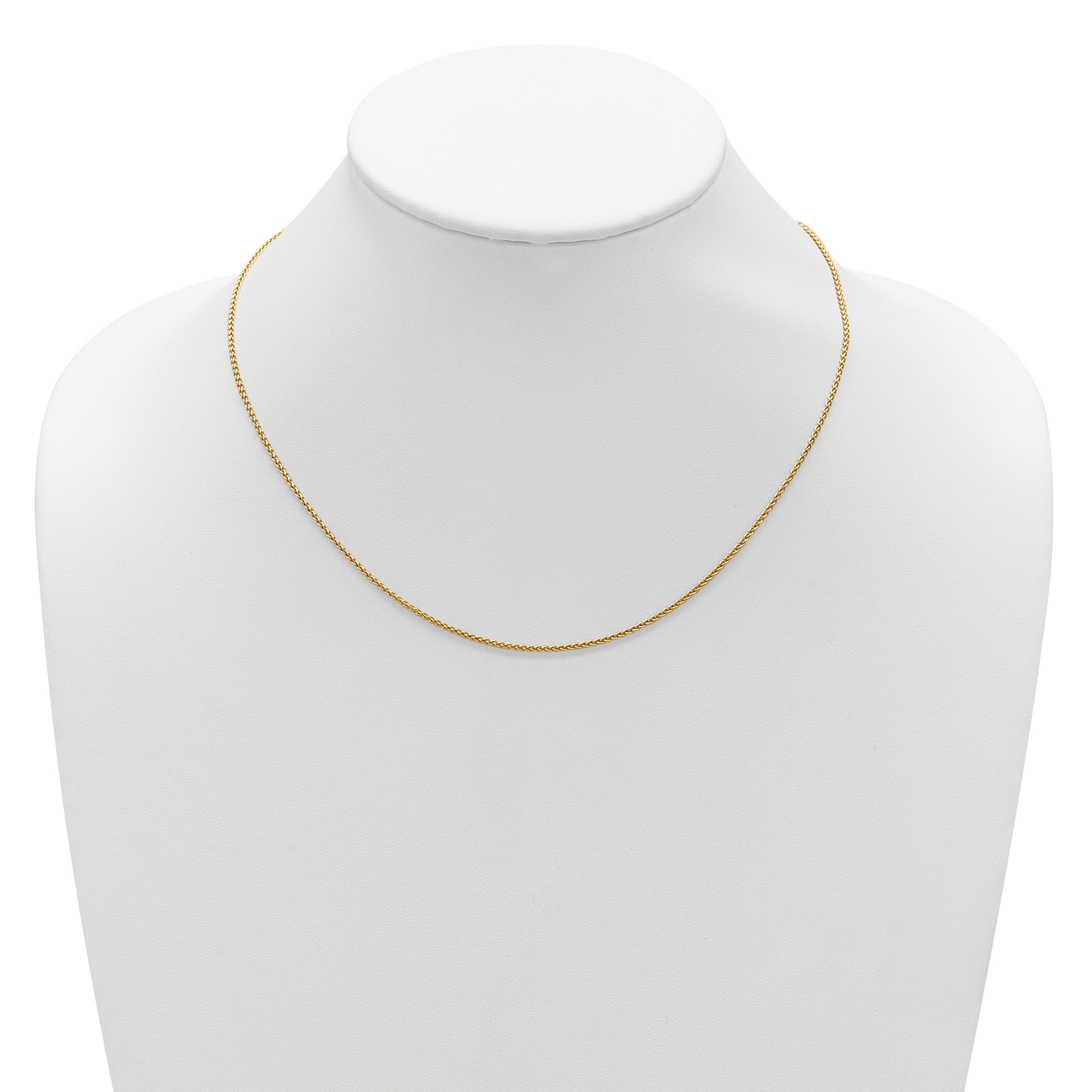 Sterling Silver Gold-plated 1.5mm Spiga 1in+1in Adjustable Chain