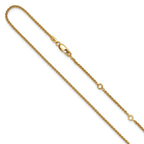 Sterling Silver Gold-plated 1.5mm Spiga 1in+1in Adjustable Chain