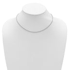 Sterling Silver Rh-plated 1.6mm Spiga 1in+1in Adjustable Chain