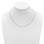 Sterling Silver Rh-plated 1.6mm Spiga 1in+1in Adjustable Chain