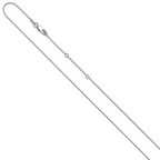 Sterling Silver RH-plt .85mm D/C Spiga 1in+1in Adjustable Chain