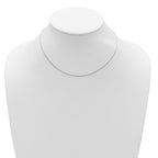 Sterling Silver RH-plt .85mm D/C Spiga 1in+1in Adjustable Chain