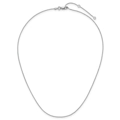 Sterling Silver RH-plt .85mm D/C Spiga 1in+1in Adjustable Chain