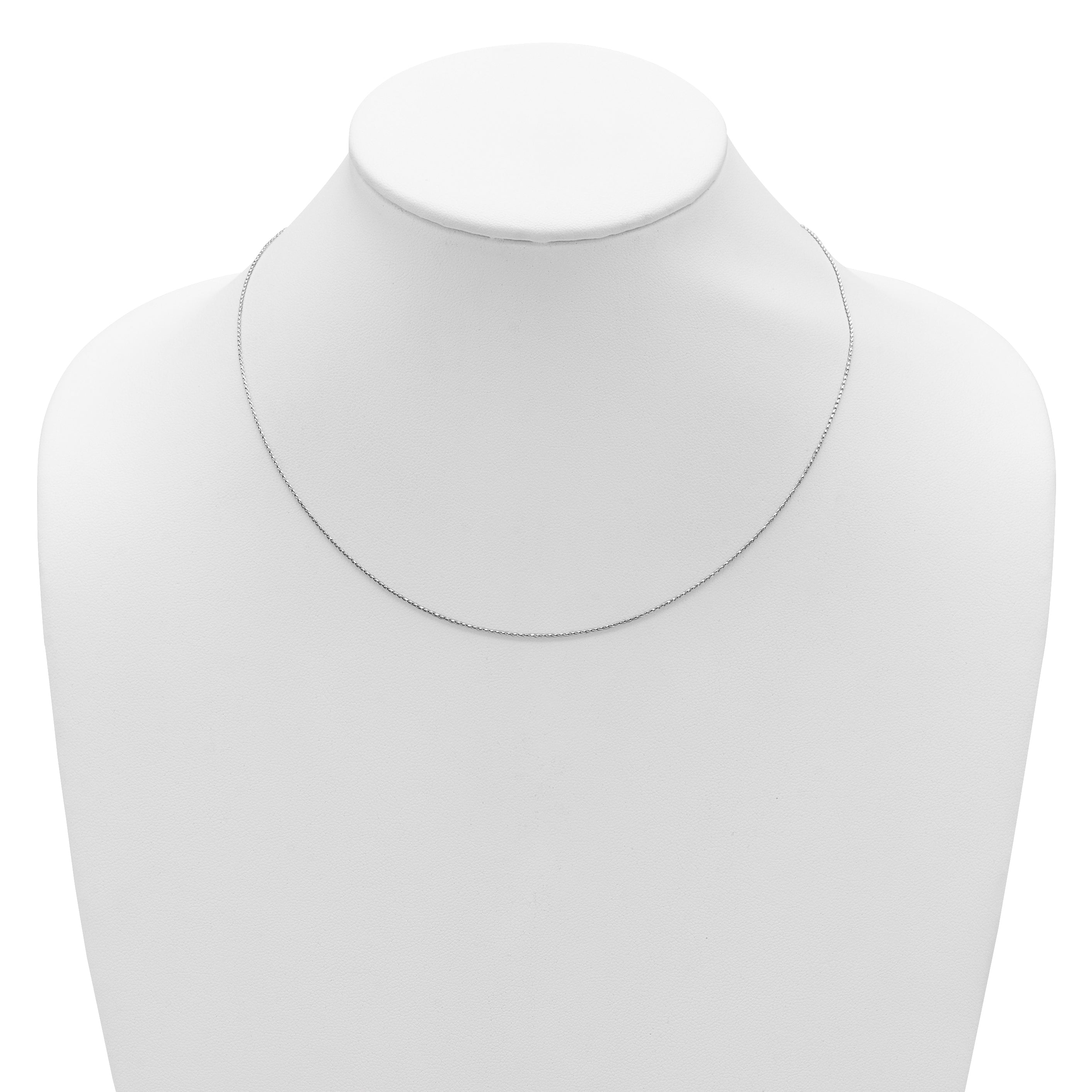 Sterling Silver RH-plt .85mm D/C Spiga 1in+1in Adjustable Chain