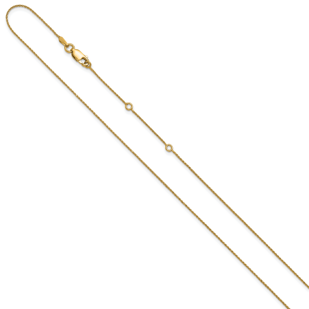 Sterling Silver Gold-plated .85mm D/C Spiga 1in+1in Adjustable Cha