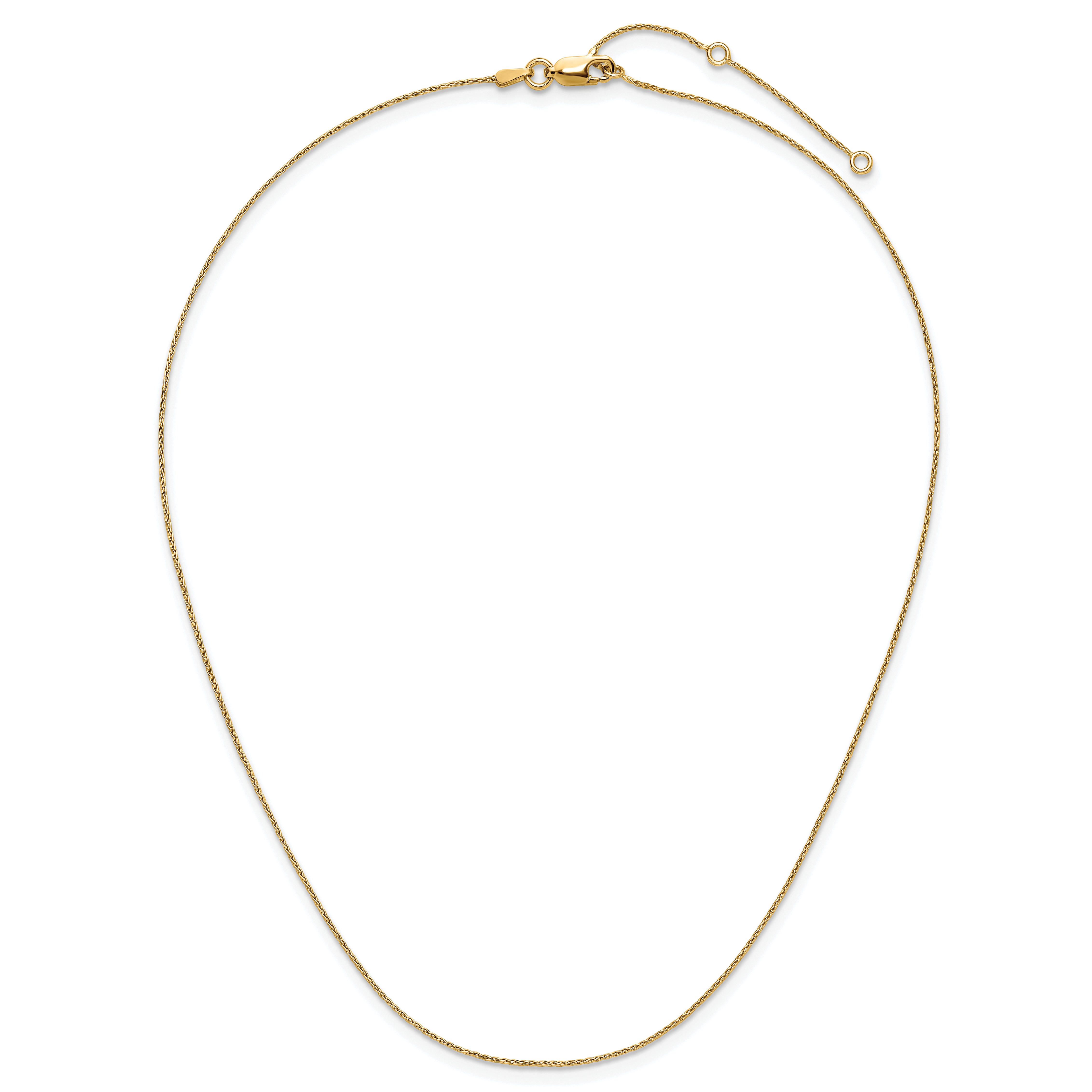 Sterling Silver Gold-plated .85mm D/C Spiga 1in+1in Adjustable Cha