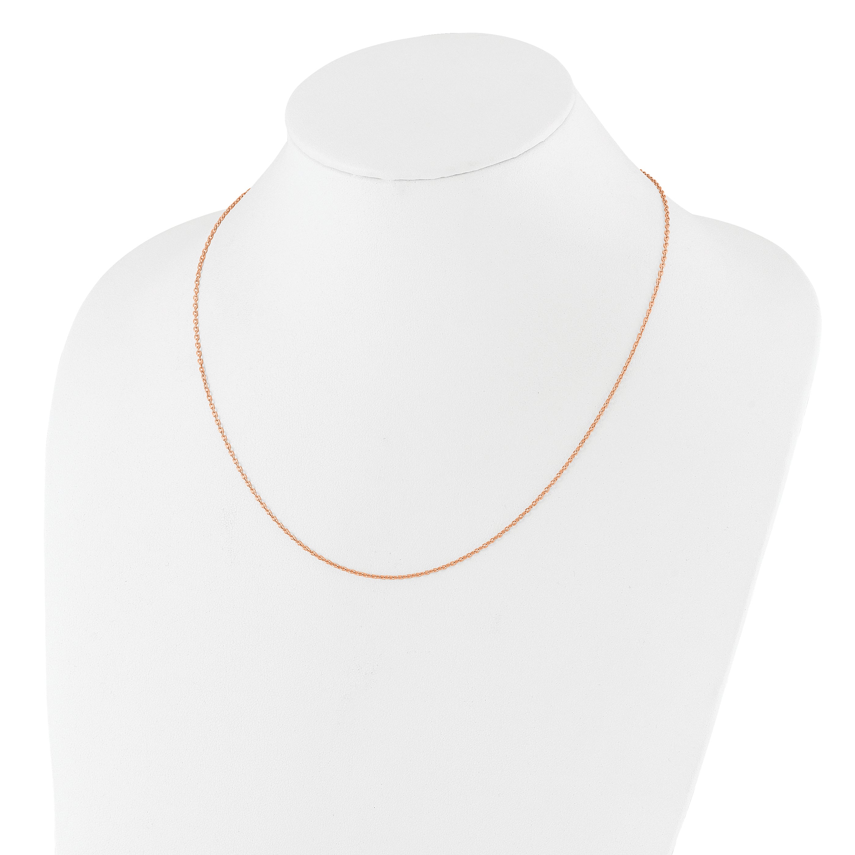 Sterling Silver Rose Gold-plated Adjustable 1.4mm Cable Chain