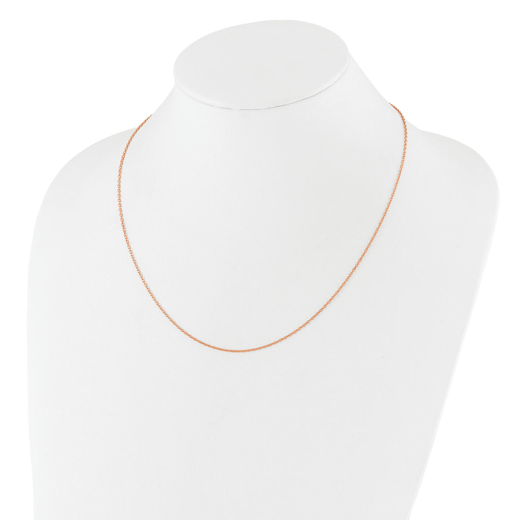 Sterling Silver Rose Gold-plated Adjustable 1.4mm Cable Chain