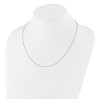 Sterling Silver Rose Gold-plated Adjustable 1.4mm Cable Chain